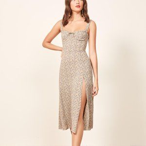 REFORMATION - Peridot Dress in Tan Floral, Size 6